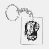 犬の頭のスケッチ キーホルダー (正面左)
