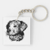 犬の頭のスケッチ キーホルダー (裏面)