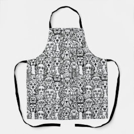 犬の頭のパターン エプロン