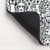 犬の頭のパターン マウスパッド (コーナー)