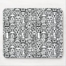 犬の頭のパターン マウスパッド