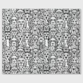 犬の頭のパターン ラッピングペーパー (フラット)