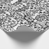 犬の頭のパターン ラッピングペーパー (角)