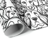 犬の頭のパターン ラッピングペーパー (ロールコーナー)