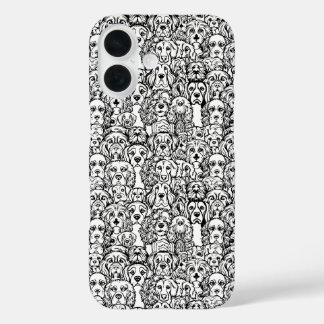 犬の頭の柄の電話ケース iPhone 16ケース