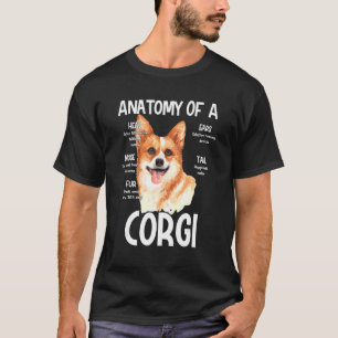 犬の頭部騒音耳のためのコルギの解剖学 Tシャツ