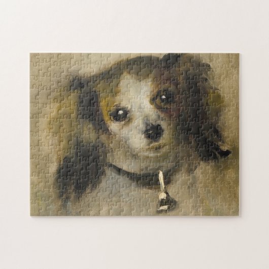 犬の頭部、1870年(キャンバスの油) ジグソーパズル (横)