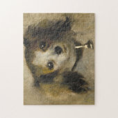 犬の頭部、1870年(キャンバスの油) ジグソーパズル (縦)