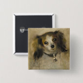 犬の頭部、1870年(キャンバスの油) 缶バッジ (正面&裏面)