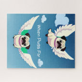 犬の顔が飛んでいる空を飛ぶときおもしろい ジグソーパズル (横)