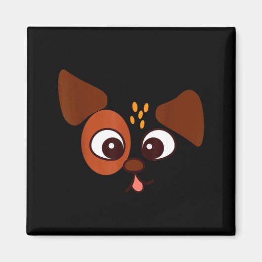 犬の顔の子犬愛好家のためのハロウィンコスチューム マグネット (正面)