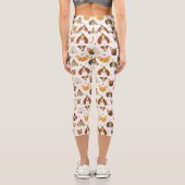 犬の顔インウィンターハッツホリデーパターン カプリレギンス (裏面)