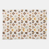 犬の顔インウィンターハッツホリデーパターン キッチンタオル (横)