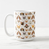 犬の顔インウィンターハッツホリデーパターン コーヒーマグカップ (左)