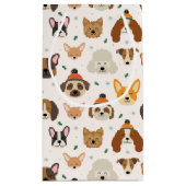 犬の顔インウィンターハッツホリデーパターン スモールペーパーバッグ (裏面)