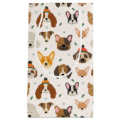 犬の顔インウィンターハッツホリデーパターン スモールペーパーバッグ (正面)