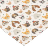 犬の顔インウィンターハッツホリデーパターン テーブルクロス (アングル)