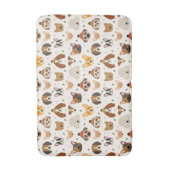 犬の顔インウィンターハッツホリデーパターン バスマット (正面縦)