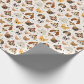 犬の顔インウィンターハッツホリデーパターン ラッピングペーパー (角)