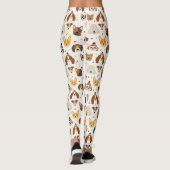 犬の顔インウィンターハッツホリデーパターン レギンス (裏面)