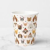 犬の顔インウィンターハッツホリデーパターン 紙コップ (左)