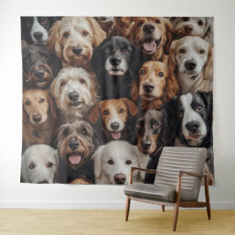 犬の顔タペストリー タペストリー
