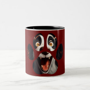 犬の顔ドッグポーコーヒーマグ ツートーンマグカップ
