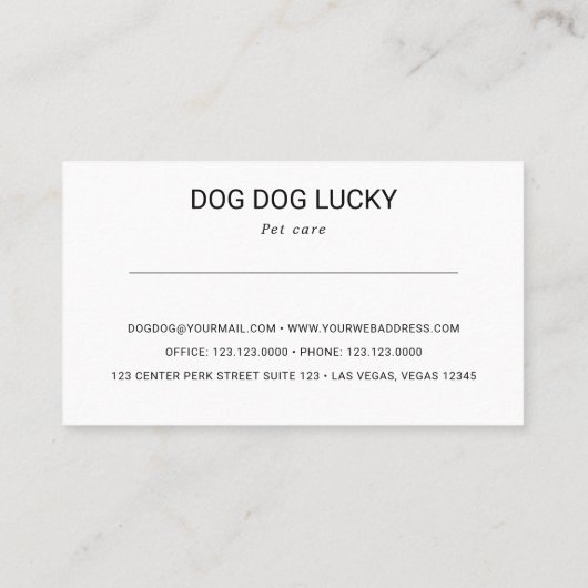 犬の顔ラベル 名刺 (裏面)