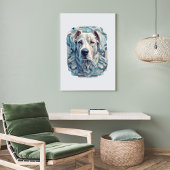 犬の顔青みがかった灰色の審美的モザイク[BD-A2]ポスト ポスター