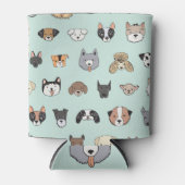 犬の顔：漫画のドードルパターン 缶クーラー (正面)