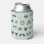 犬の顔:漫画のドードルパターン 缶クーラー (缶裏面)