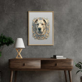 犬の顔lベージグレイlエステティックモザイク[BD-B1] ポスター