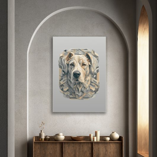 犬の顔lベージンググレーl美学モザイク[BD-B2] ポスター