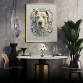 犬の顔lベージンググレーl美学モザイク[BD-B2] ポスター