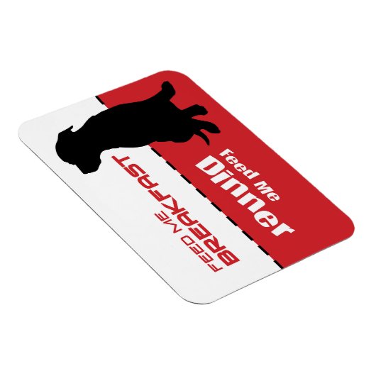 犬の食べ物を与え私食べ物を与えはマグネット犬が飢えている マグネット (右側)