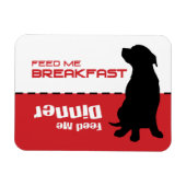 犬の食べ物を与え私食べ物を与えはマグネット犬が飢えている マグネット (横)