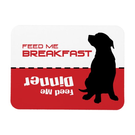 犬の食べ物を与え私食べ物を与えはマグネット犬が飢えている マグネット (横)