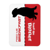 犬の食べ物を与え私食べ物を与えはマグネット犬が飢えている マグネット (縦)