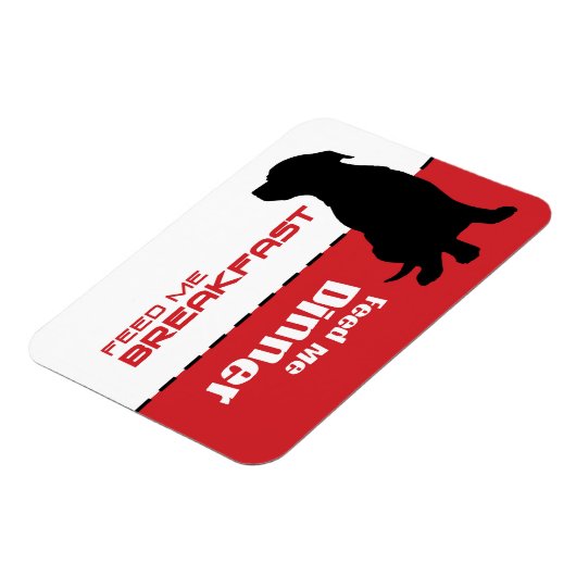 犬の食べ物を与え私食べ物を与えはマグネット犬が飢えている マグネット (左側)