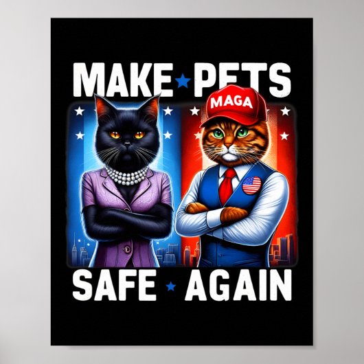犬の食べ猫がペットを安全に保つよう議論する ポスター (正面)