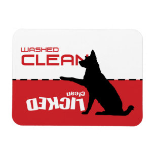 犬の食洗機の磁石-舐められたきれい マグネット