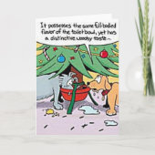 犬の飲み物のクリスマスツリー水挨拶状 シーズンカード (正面)