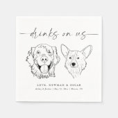 犬の飲み物結婚を選んで スタンダードカクテルナプキン (正面)