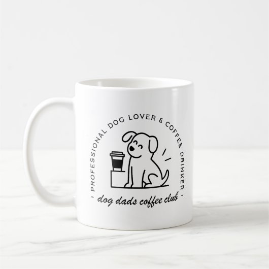 犬の飼い主とコーヒー愛好家のお父さんクラブの面白い コーヒーマグカップ (左)