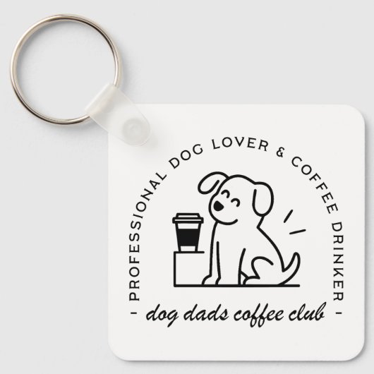 犬の飼い主とコーヒー愛好家のパパクラブ キーホルダー (正面)