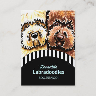 犬の飼育者のLabradoodleの黒のストライプ 名刺