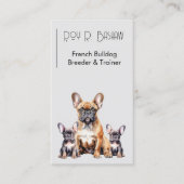 犬の飼育者トレーナーフランスのブルドッグQRコード犬 名刺 (正面)
