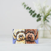 犬の飼育者ラブラドル救助青キャンバス 名刺 (スタンド正面)