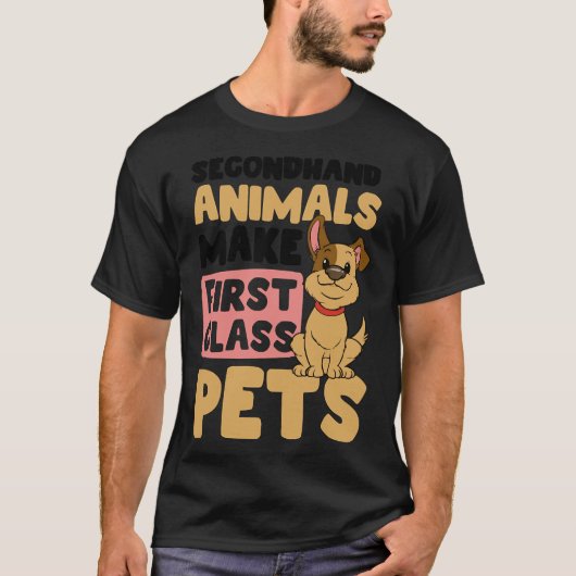 犬の養子中古動物ファーストクラスの友人 Tシャツ (正面)