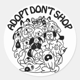 犬の養子縁組の救助ステッカー ラウンドシール